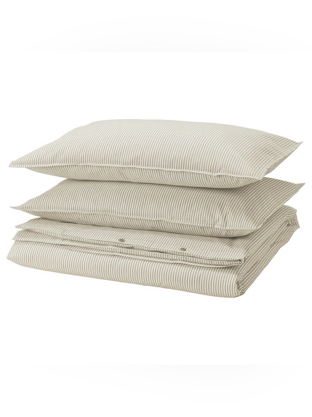 Striped Cotton Bedding Set in Beige - Picture 3 of 5